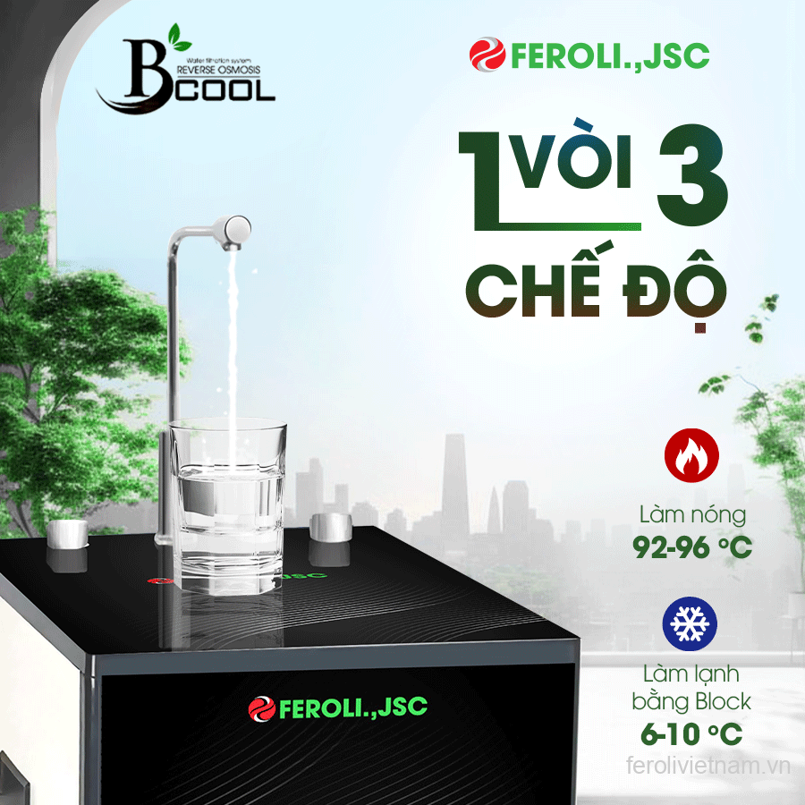 Hình minh họa sản phẩm máy lọc nước feroli Bcool